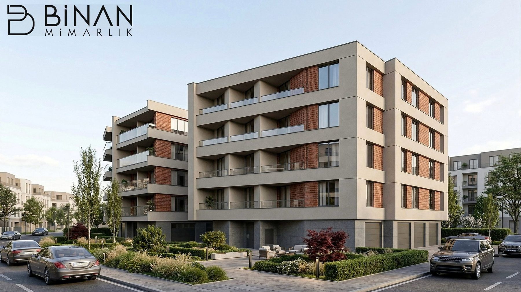 Evening view and courtyard — Çankaya Housing