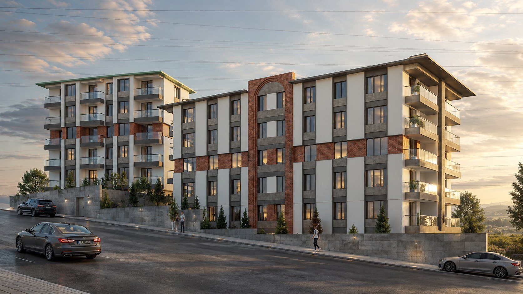 Housing facade and skyline — Karapınar Housing
